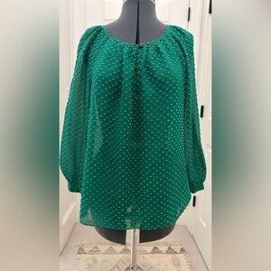 J. Crew Vibrant Green Textured Blouse - size 4